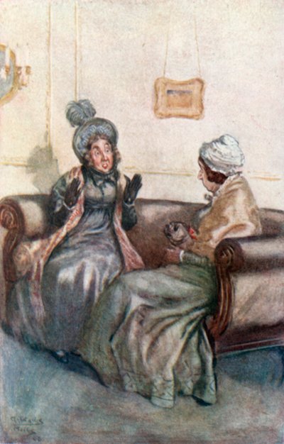 Ilustración de La abadía de Northanger de Jane Austen de Arthur Wallis Mills